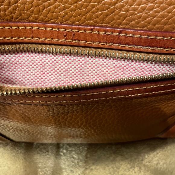 Dooney & Bourke Wexford Leather Hobo Shoulder Bag | Large | Chestnut & Tan - Picture 10 of 16